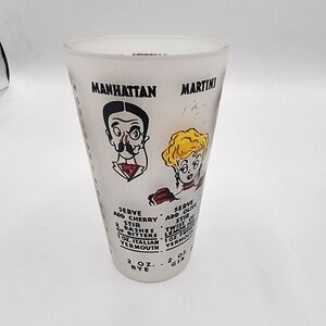 Frosted glass cocktail mixer gay fad federal glass 1950s retro bar decor recipes